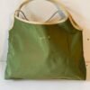 agnes b pdp Sac à main / cabas agnès b. en nylon vert olive et finitions cuir beige