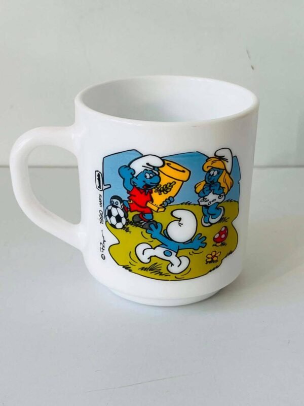 bleu 2 Tasse Vintage Arcopal Les Schtroumpfs – Football (Peyo 1990)