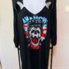 Robe T-Shirt Punk Rock – Imprimé Crâne & Épingles à Nourrice TU