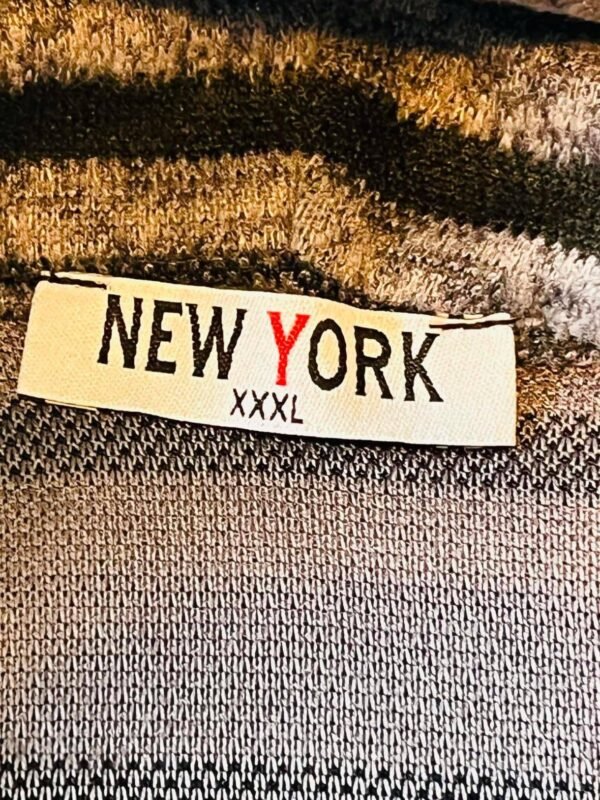 f4 Haut col bénitier rayé noir et gris New York TU