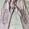 jogging 5 Pantalon de jogging/legging gris avec détails lacés et perles aux genoux T M/L