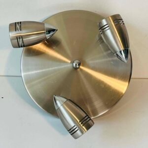 Plafonnier 3 Spots Orientables – Métal Acier / Inox Brossé – Style Moderne