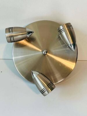 Plafonnier 3 Spots Orientables – Métal Acier / Inox Brossé – Style Moderne