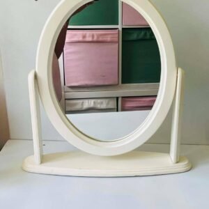 Miroir pivotant sur pied vintage en bois pour coiffeuse