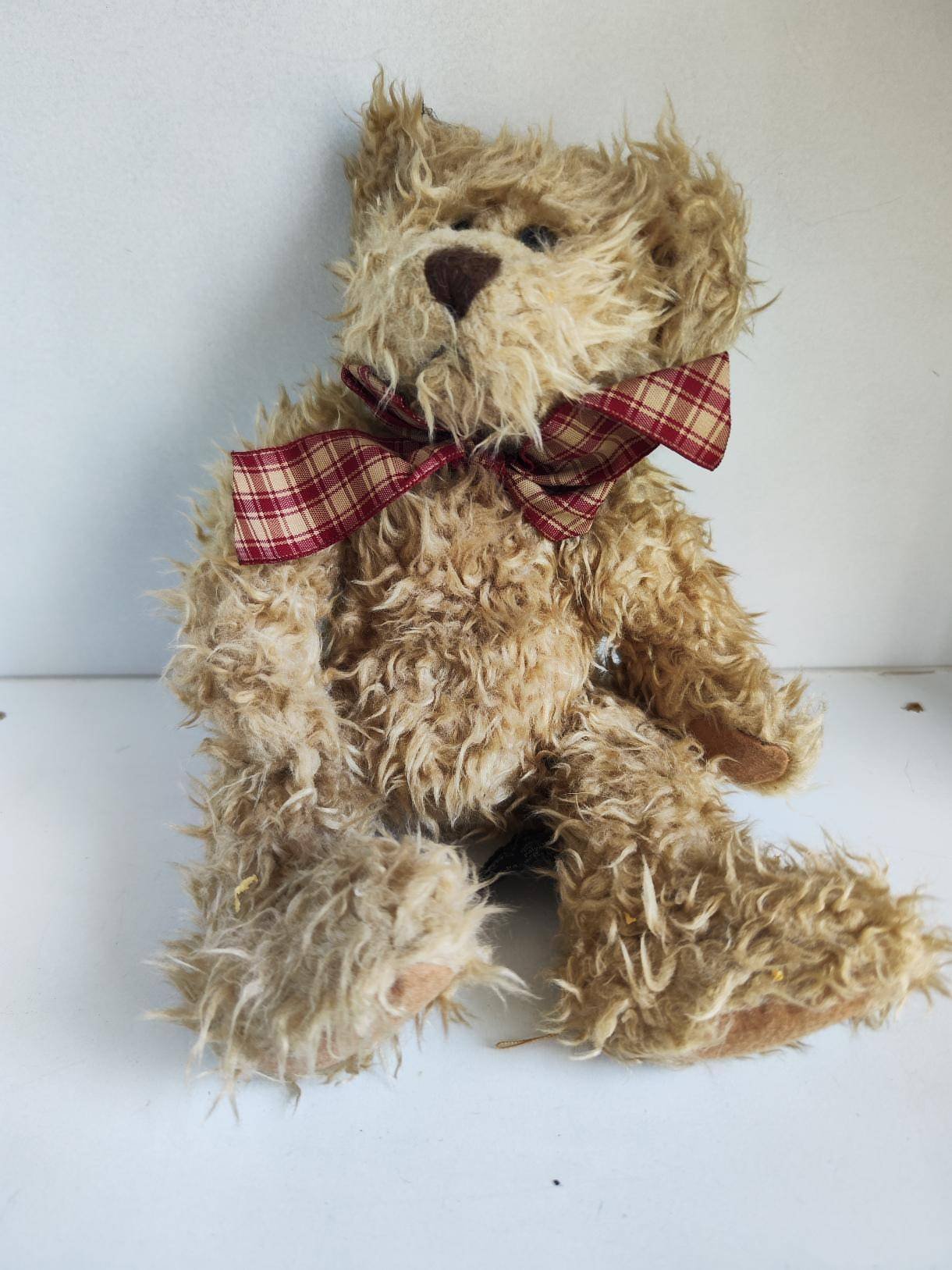 n Ours en Peluche Vintage Russ Berrie – Collection Bears From The Past / Nœud Écossais Tartan