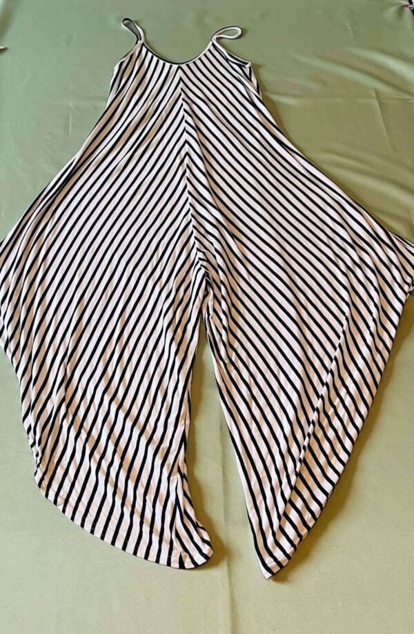 robe ligne 4 Combinaison-pantalon longue à rayures chevrons bleu marine & Blanc – TU