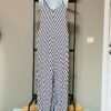 robe ligne 5 Combinaison-pantalon longue à rayures chevrons bleu marine & Blanc – TU