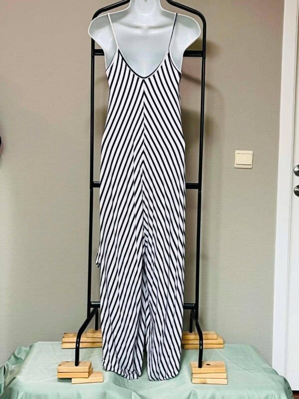 robe ligne 5 Combinaison-pantalon longue à rayures chevrons bleu marine & Blanc – TU