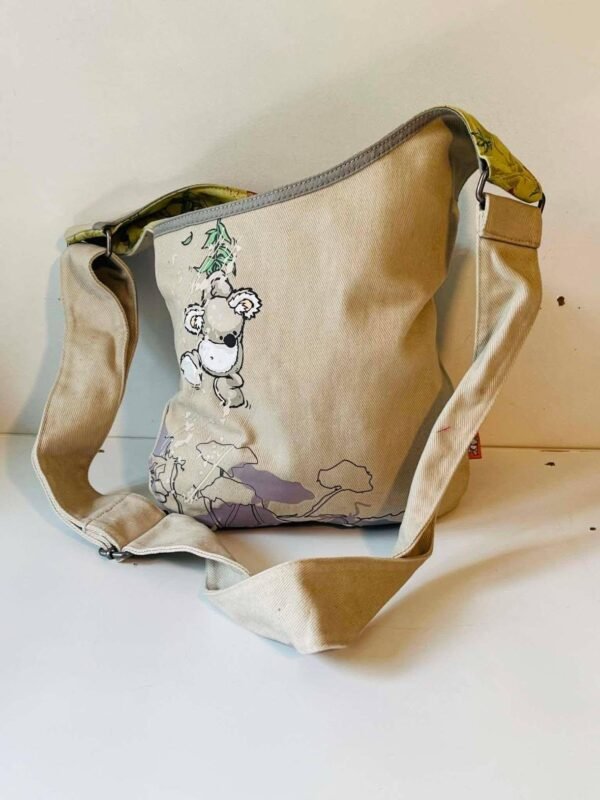 sacoche panda Sac bandoulière besace NICI – Motif Koala en toile canvas beige