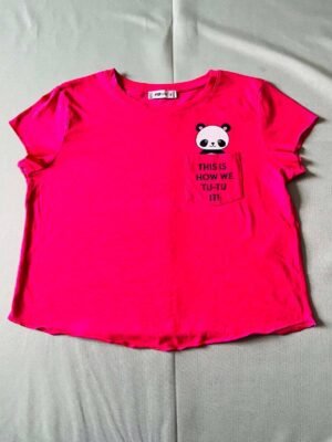 T-shirt fuchsia Panda « This is how we tu-tu it! » - TS