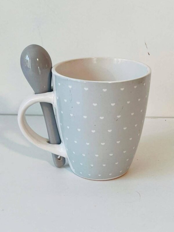 Tasse en céramique Duo de Chats Mignons avec cuillère intégrée