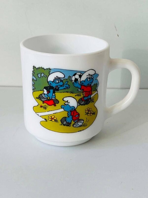 tasse shtroumpf Tasse Vintage Arcopal Les Schtroumpfs – Football (Peyo 1990)