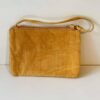 trousse agnes 3 Pochette / Sac à main Agnès b. en velours côtelé jaune moutarde