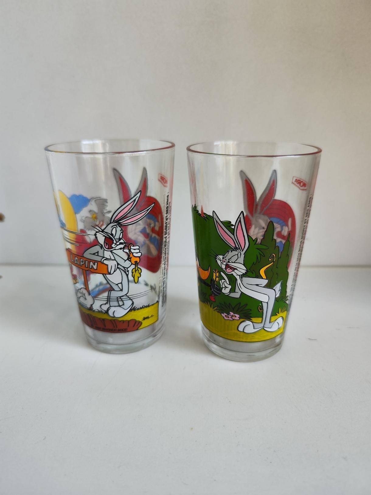 verre 3 Lot de 2 Verres à Moutarde Amora Vintage Looney Tunes (1993) - Image 3