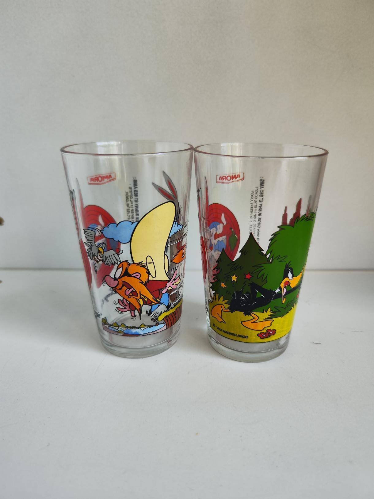 verre Lot de 2 Verres à Moutarde Amora Vintage Looney Tunes (1993) - Image 2