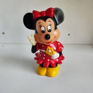 Tirelire Vintage Minnie Mouse à la Fleur – Disney / Illco Toy Années 70-80